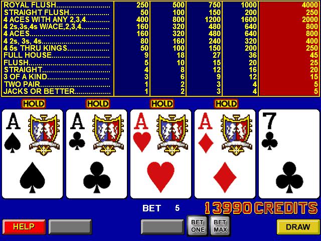 Video poker variantes